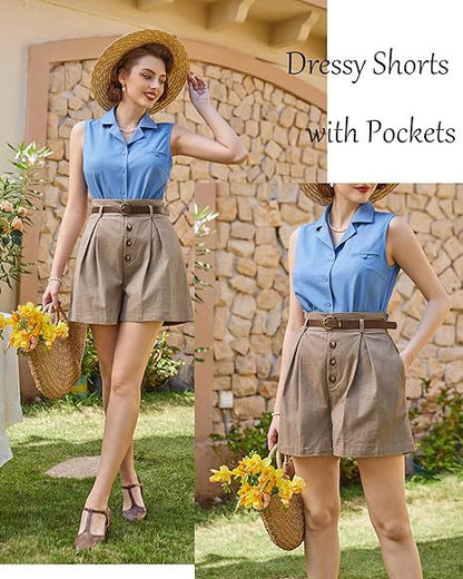 Women's High-Waisted A-Line Shorts – Summer Casual Business Shorts