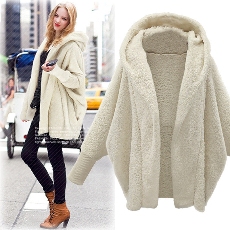 Women's Oversized Fuzzy Hooded Cardigan Plus Size