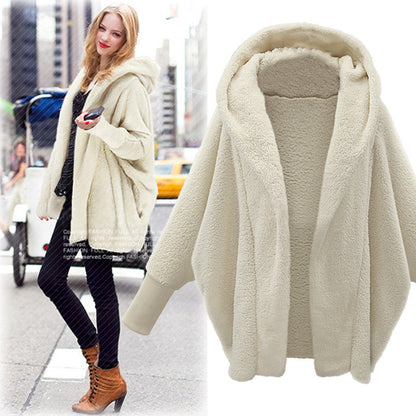 Women's Oversized Fuzzy Hooded Cardigan Plus Size