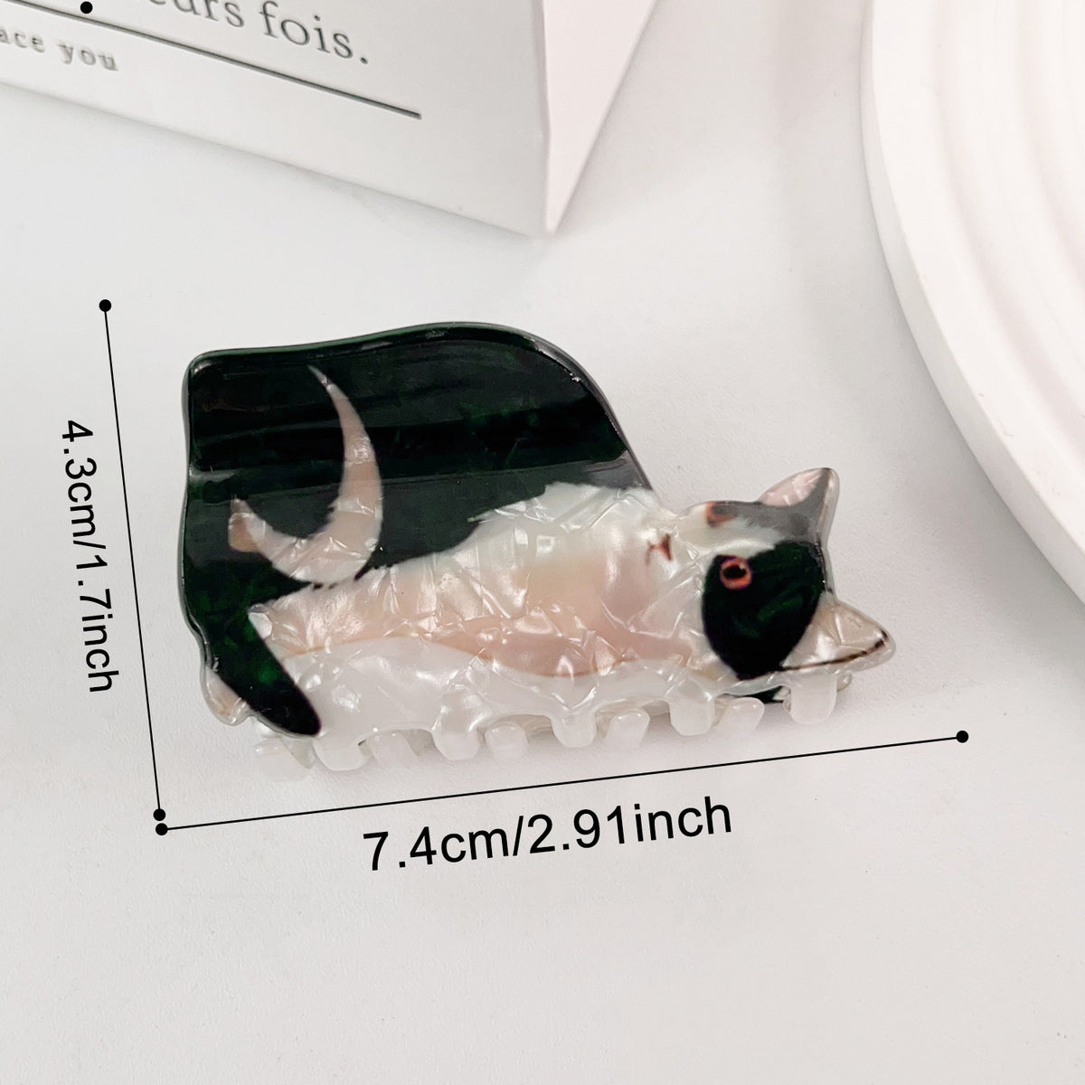 Cute Cat Hair Claw Clips Kawaii Shell Pattern for Women