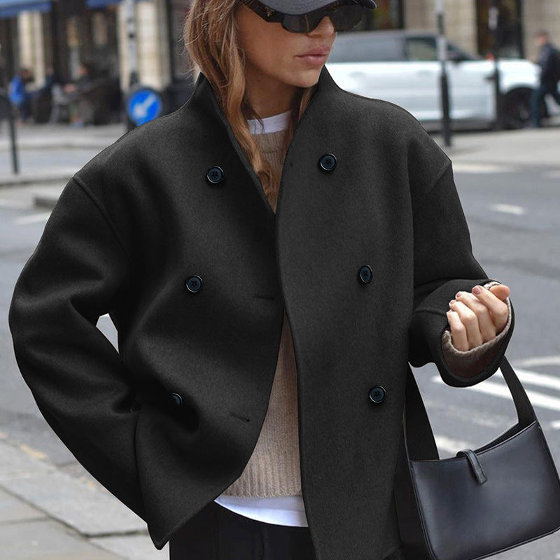 Women's Oversized Double Breasted Wool Cashmere Coat
