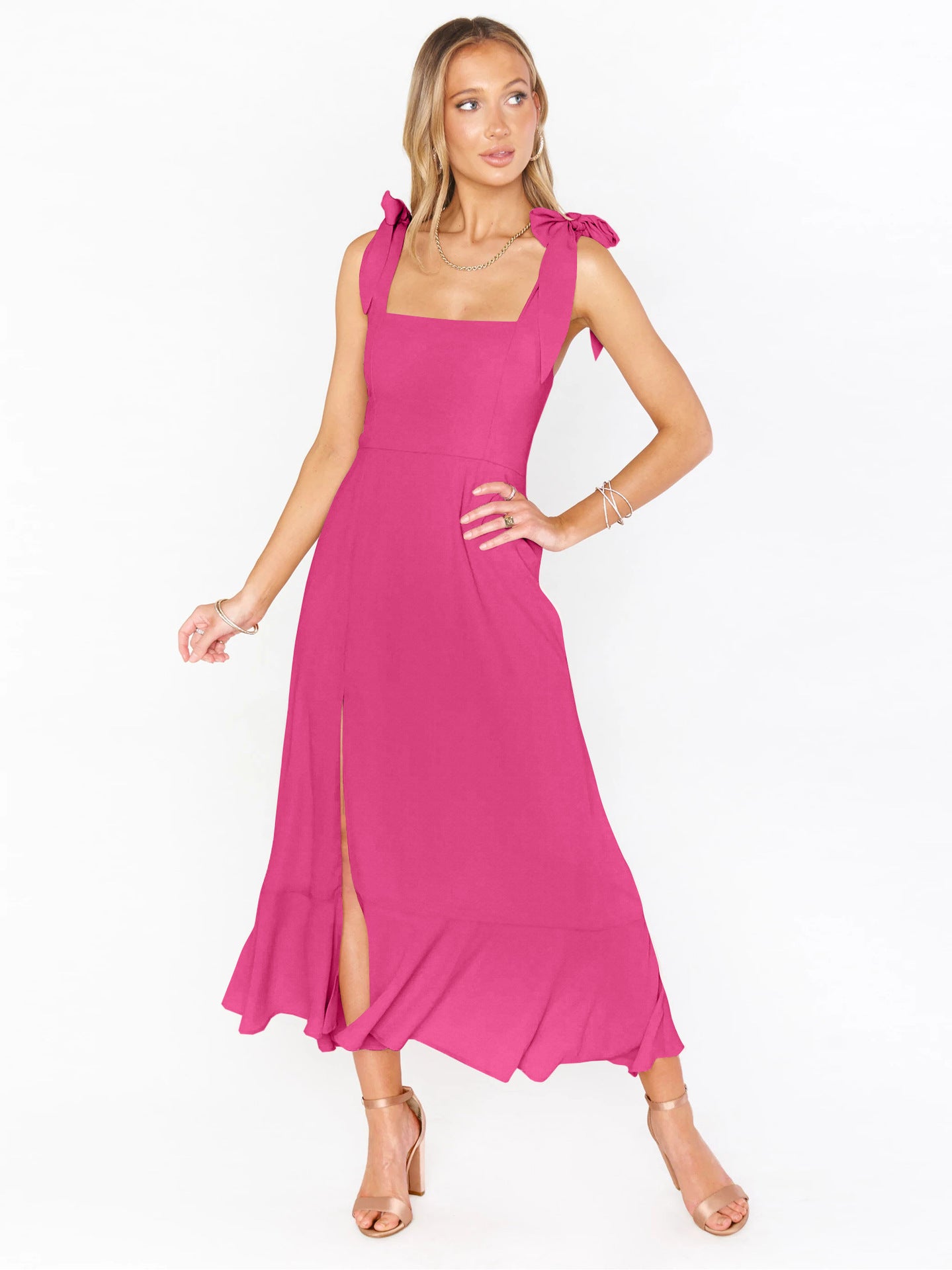 Elegant Women's Commuter Split Dress French High-End Skirt
