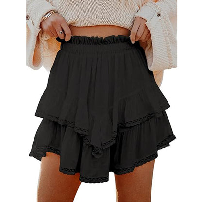 Women's High-Waist Layered Cake Skirt – Summer Casual Mini Skirt