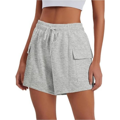 Women's High-Waisted Drawstring Cargo Shorts – Casual Summer Shorts