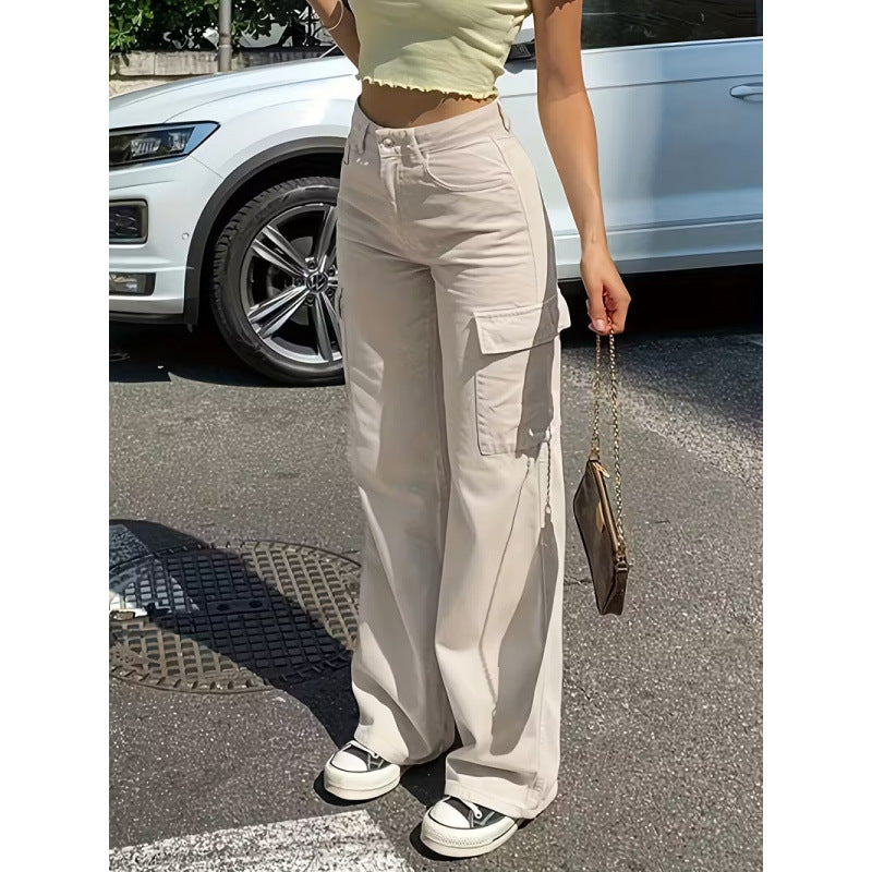 Women's High Waist Wide Leg Cargo Pants