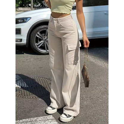 Women's High Waist Wide Leg Cargo Pants
