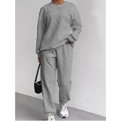 Women's Oversized Quilted Knit Jogger Lounge Set