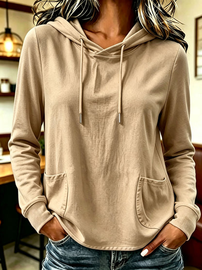 Women's Casual Long Sleeve Pullover Hoodie with Pockets