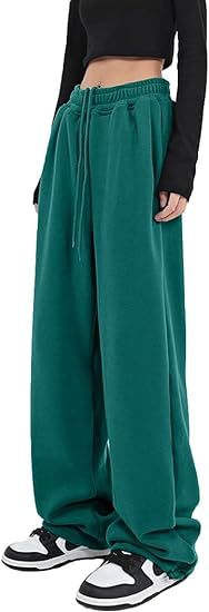 High Waist Drawstring Wide Leg Lounge Pants