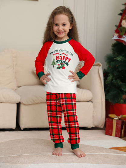 Christmas Gift Plaid Letter Parent-child Package Printed Christmas Pajamas