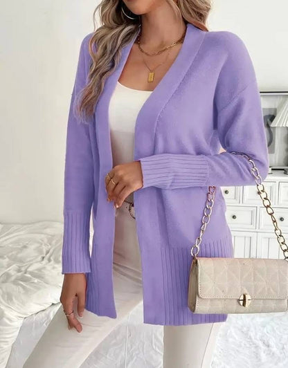Plus Size Oversized Chunky Cardigan Open Front Pockets