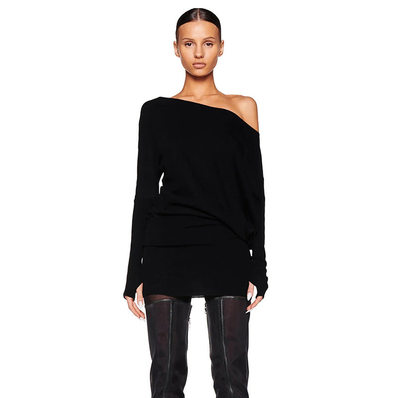 Y2K One Shoulder Long Sleeve Bodycon Mini Dress