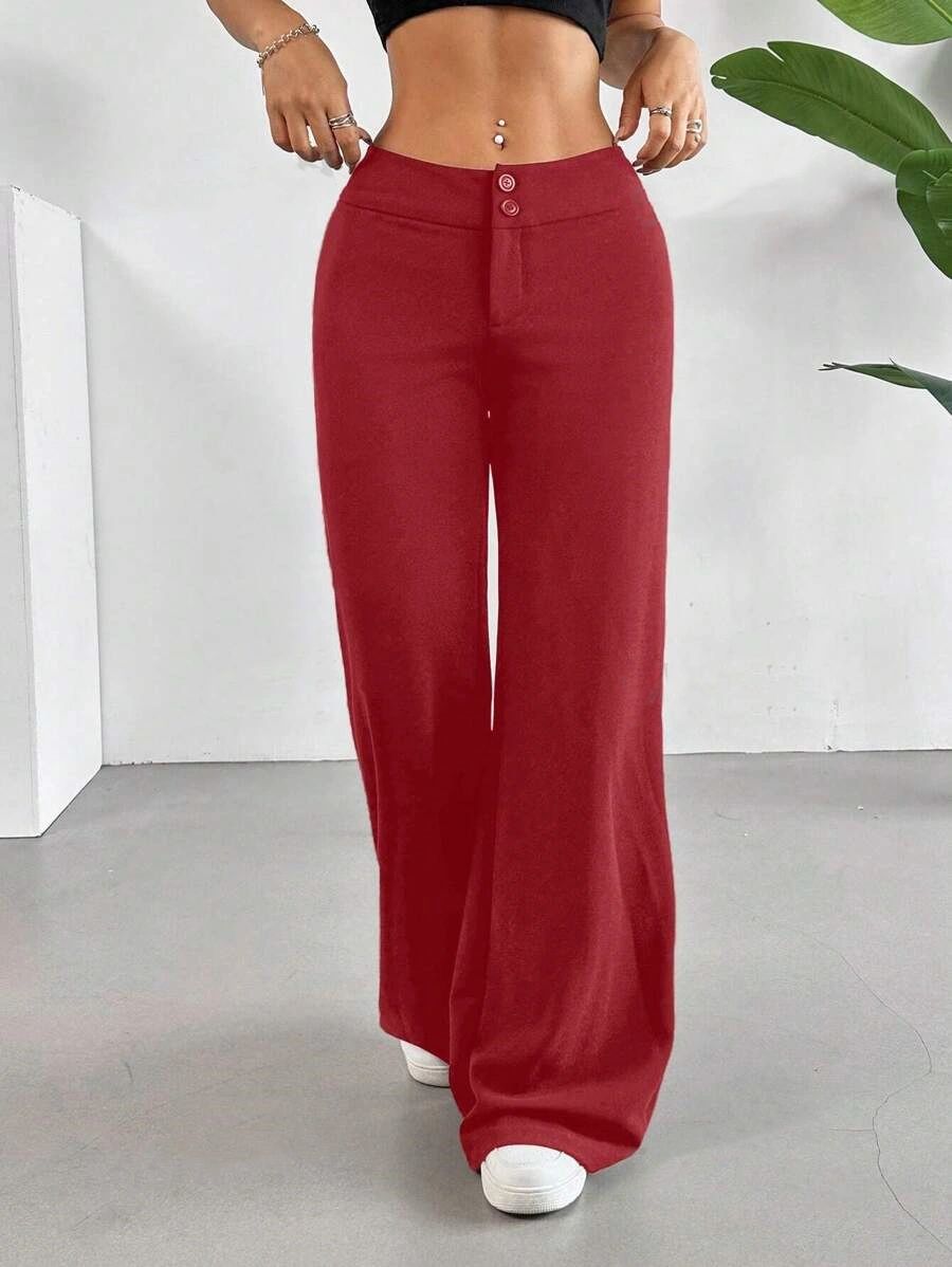 Black High Waist Wide Leg Palazzo Pants for Women