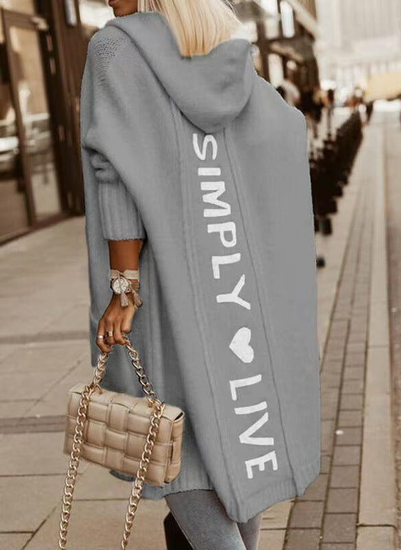 Long Hooded Cardigan Sweater Women Oversized Chunky Pocket