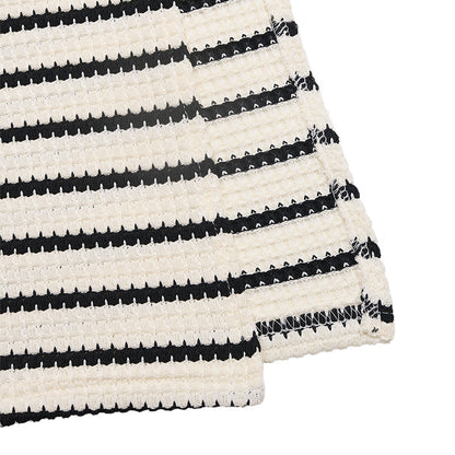 Striped Spandex Midi Dress Twisted V-Neck Slit Sleeveless