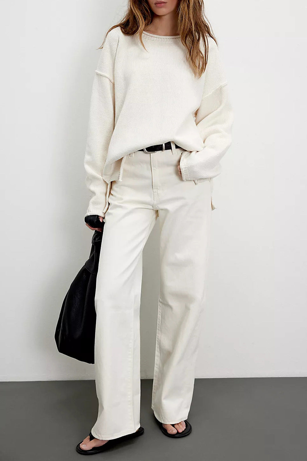 Oversized Cozy Crewneck Knit Sweater – Winter Pullover