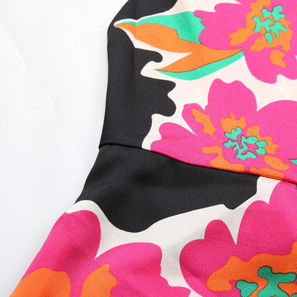 Floral Print Spaghetti Strap Dress Mid-Length Vacation Style