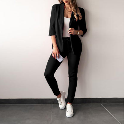 Women's Casual Blazer & Pants Two-Piece Suit Set