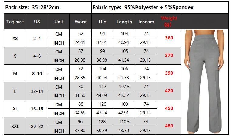 High Waist Straight Leg Pants | Women's Work Trousers
