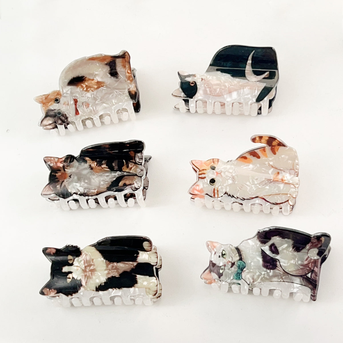 Cute Cat Hair Claw Clips Kawaii Shell Pattern for Women