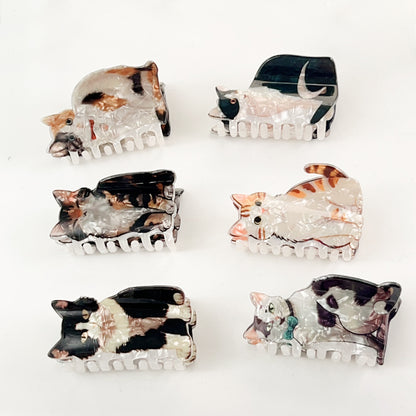 Cute Cat Hair Claw Clips Kawaii Shell Pattern for Women