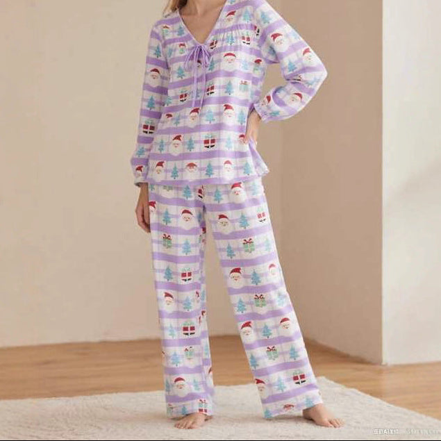 Women's Christmas Pajama Set Long Sleeve Top and Pants