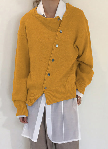 Women's Asymmetrical Oversized Chunky Cardigan Sweater