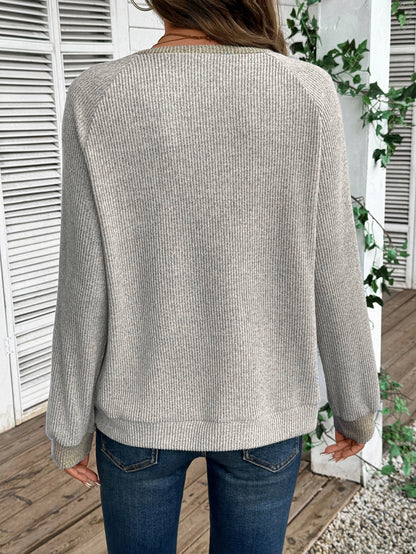 Colorblock V Neck Sweater Women Casual Knit Pullover Top