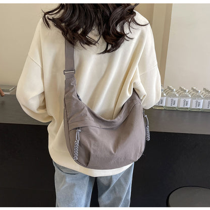 Black Crossbody Moon Sling Bag Casual Nylon Shoulder Purse