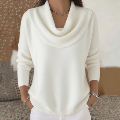 Women's Oversized Cowl Neck Knit Pullover Sweater