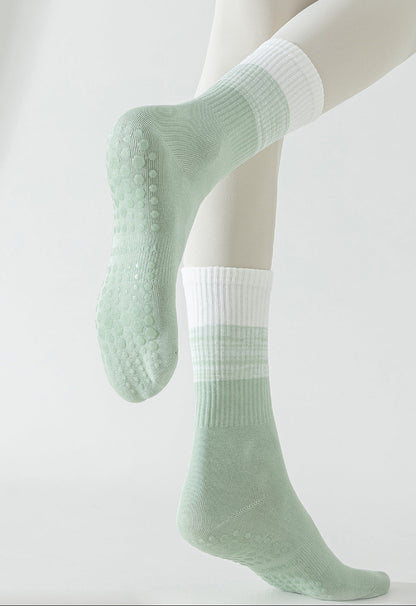 Womens Stripe Grip Pilates Socks Non Slip Yoga Socks