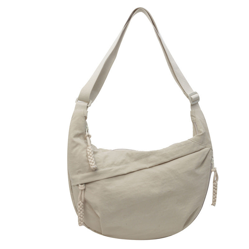 Black Crossbody Moon Sling Bag Casual Nylon Shoulder Purse