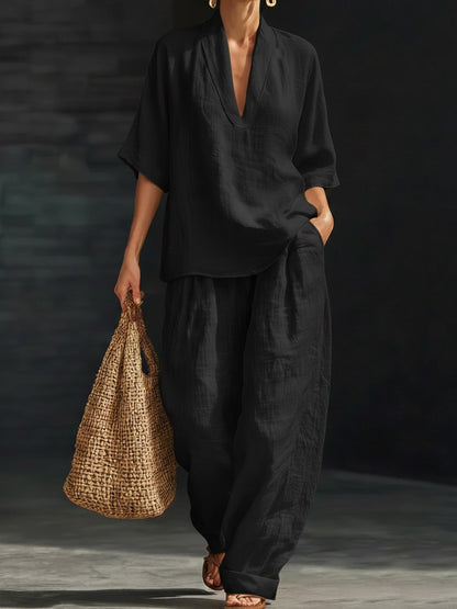 Women's Casual Summer Two Piece Set Loose Fit Pants