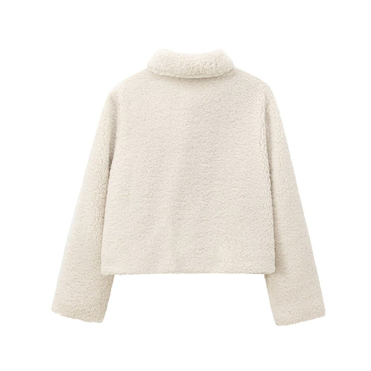 Women's Cropped Fleece Lapel Jacket Chic Short Coat