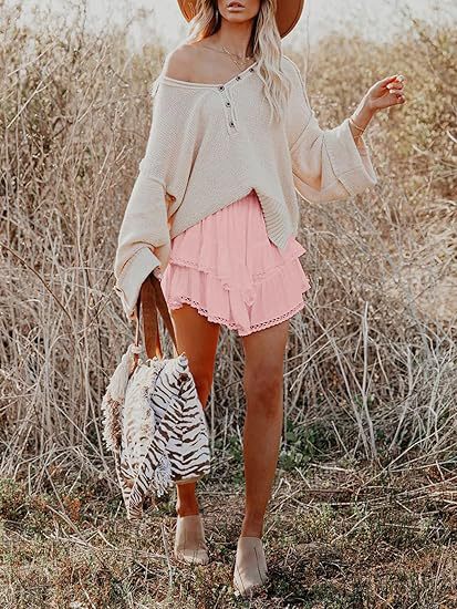Women’s High Waist Tiered Ruffle Mini Skirt