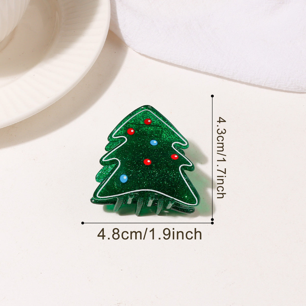 Christmas Hair Claw Clips Santa Reindeer Tree