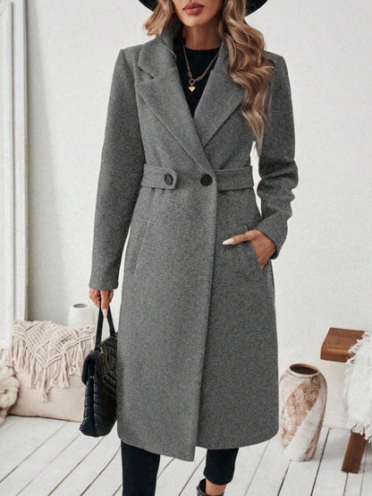 Women's Classic Double Breasted Long Winter Coat