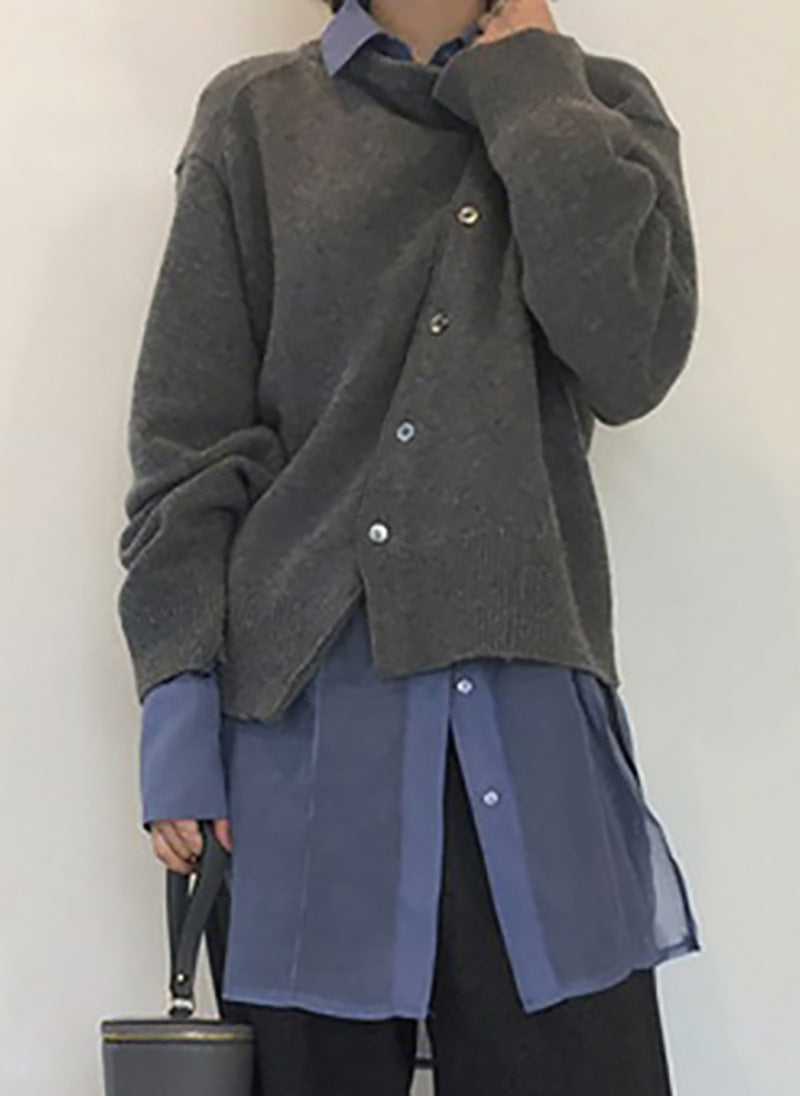 Women's Asymmetrical Oversized Chunky Cardigan Sweater