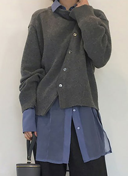 Women's Asymmetrical Oversized Chunky Cardigan Sweater