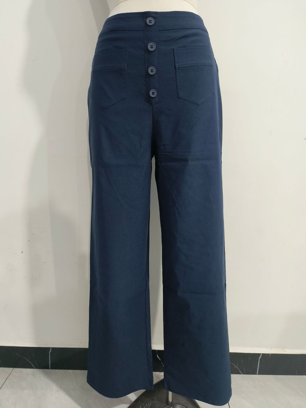 Women's High Waisted Straight Leg Pants with Pockets