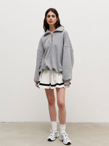 Oversized Quarter Zip Sweatshirt Women Casual Loose Fit