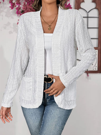 Women's Open Front Cardigan Long Sleeve with Pockets