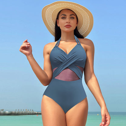 2025 New Women's One-Piece Swimsuit | Cross-Back Bikini Style