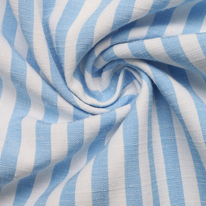 Blue Striped Oversized Button Down Shirt Long Sleeve
