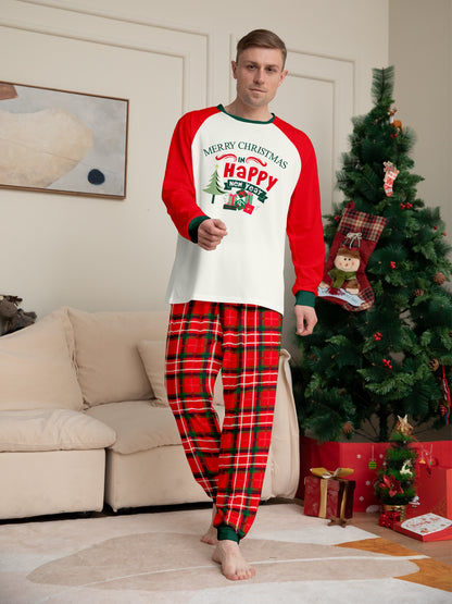 Christmas Gift Plaid Letter Parent-child Package Printed Christmas Pajamas