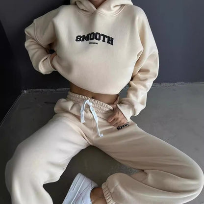Womens Fleece Graphic Hoodie Joggers Matching Set