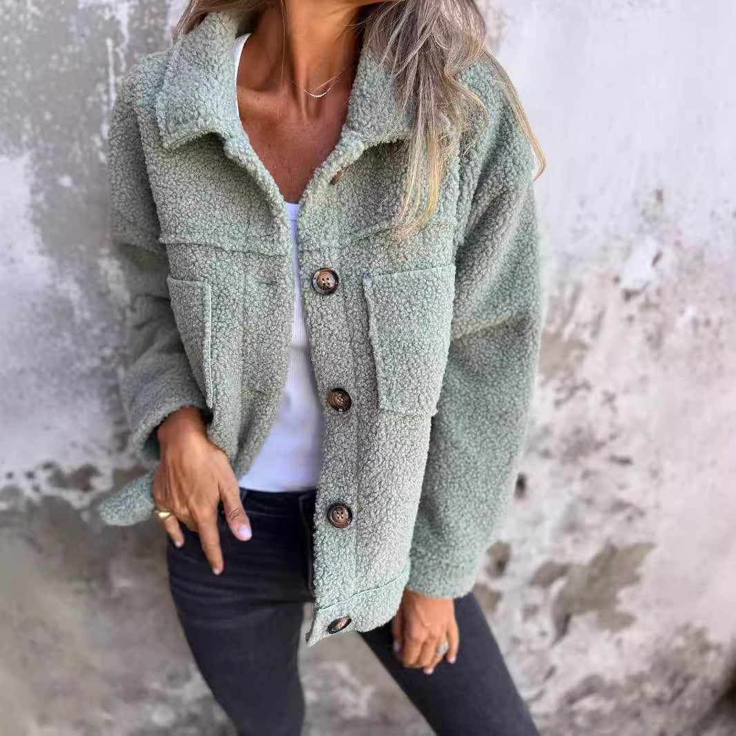 Women's Sherpa Shacket Button Front Jacket