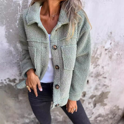 Women's Sherpa Shacket Button Front Jacket