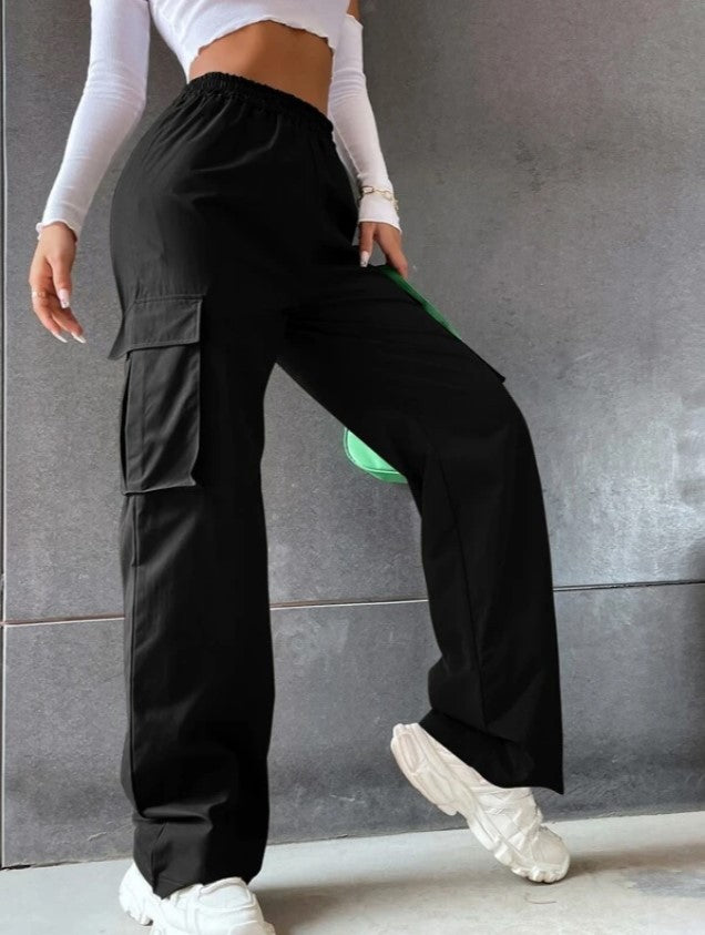 Women's High Waist Wide Leg Cargo Pants Loose Fit Trousers