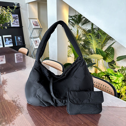 Large Capacity Tote Bag Nylon Shoulder Armpit Handbag